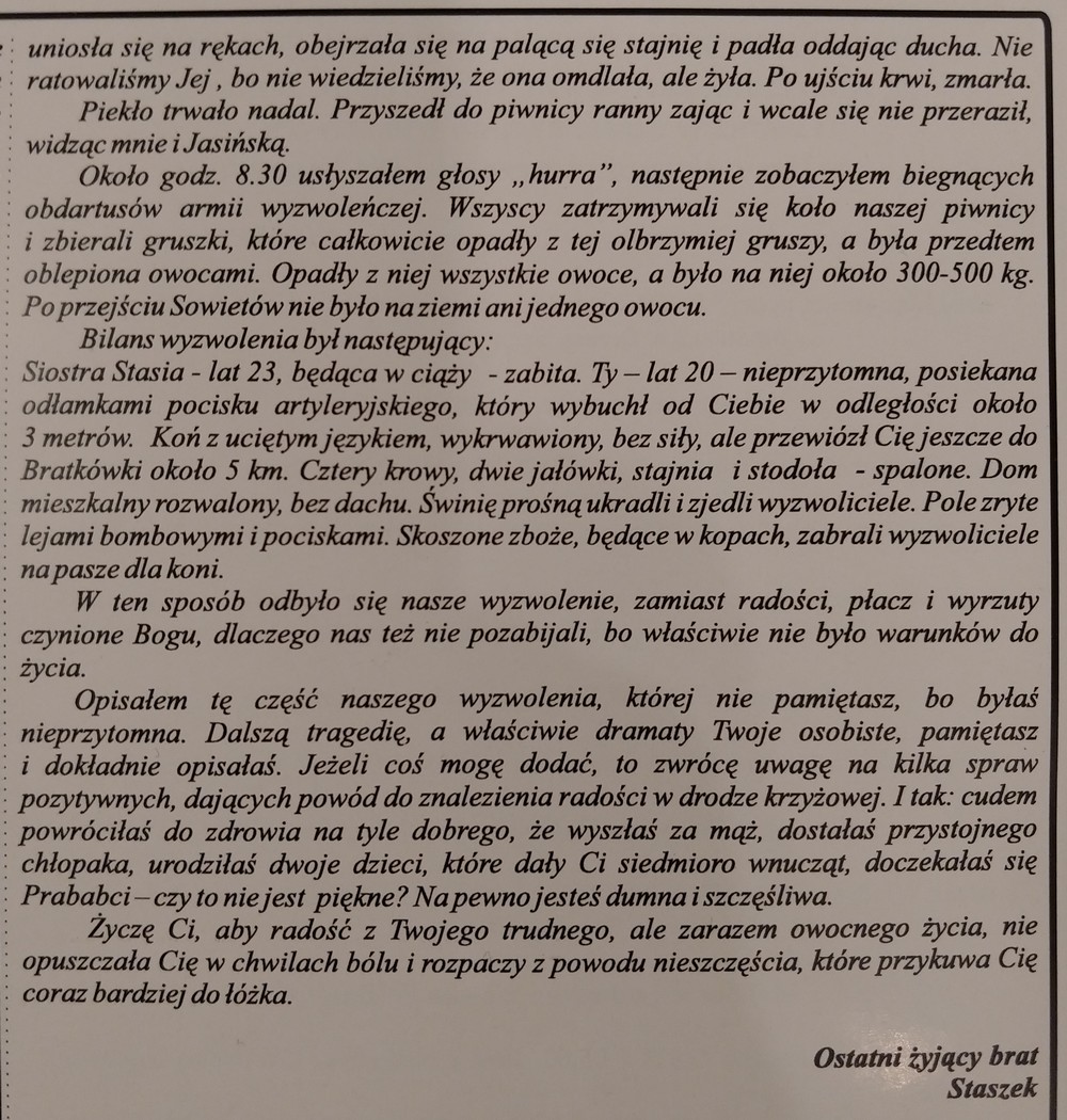 List opublikowany w "Jednodniówce" wydany w 94 rocznice odzyskania niepodlegości.Ustrobna, 11.11.2012 roku.